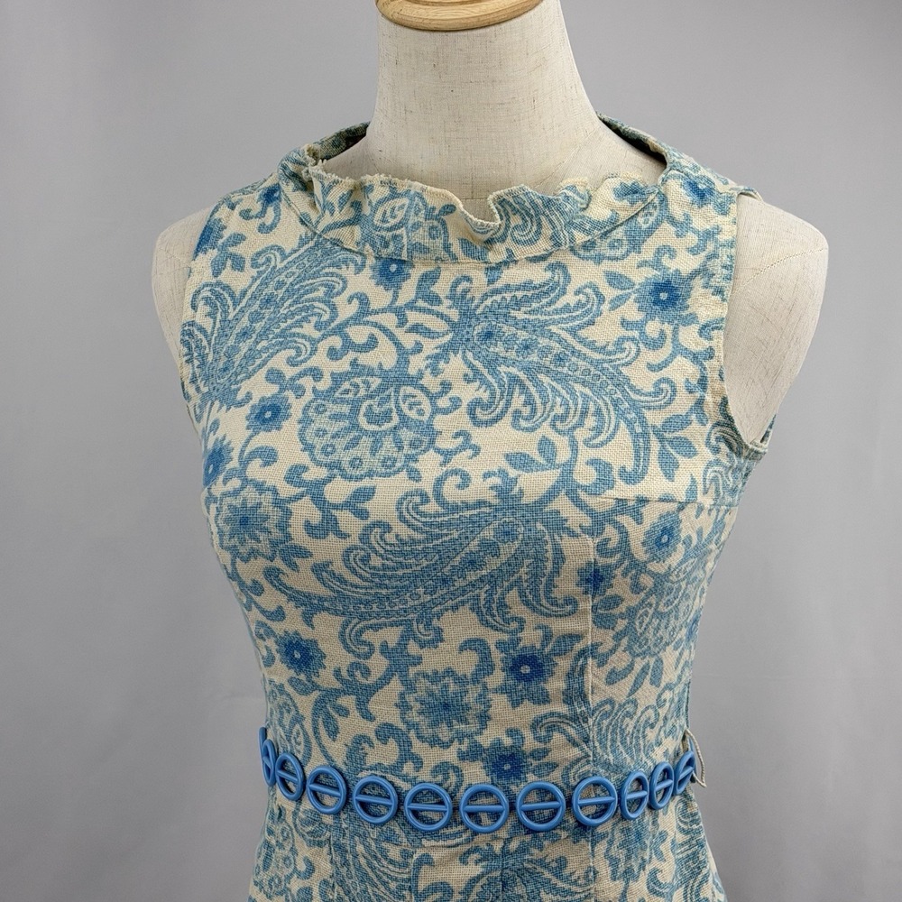 Vintage 60s Donkenny Romper Paisley Mod Belted Playsuit Retro XS S - Picture 2 of 11